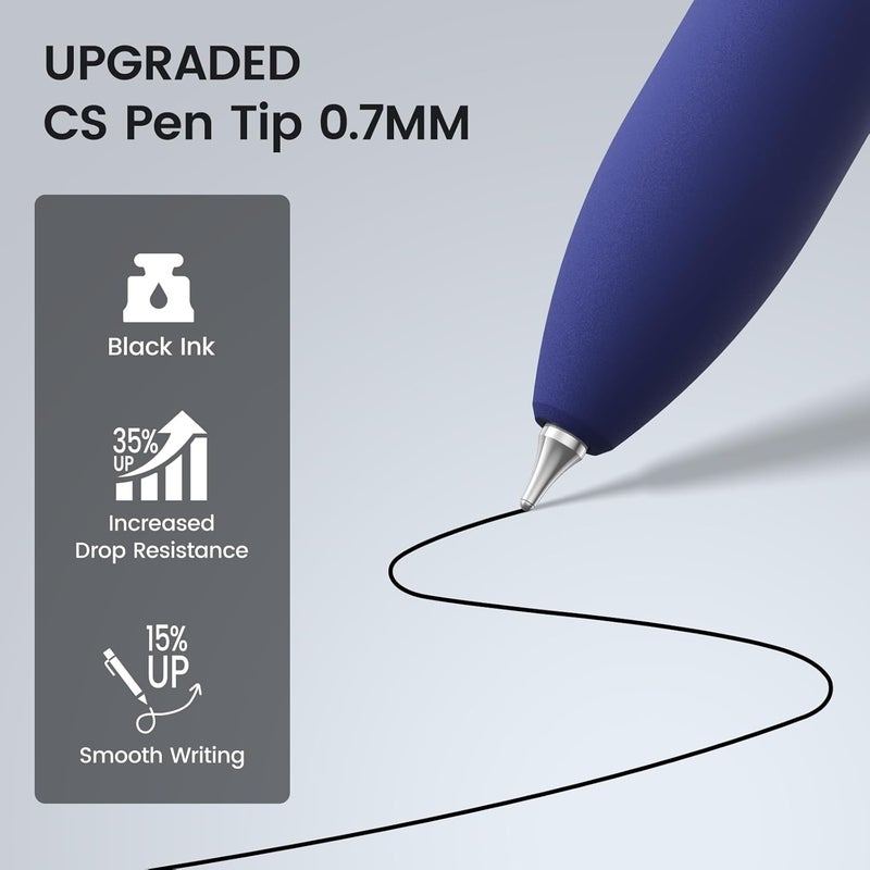 Jimmidda 16Pcs Black Gel Pens - 0.7mm Medium Point Black Ink Pens | Smooth Writing - Quick Drying Retractable Pen for Men Women (Vintage - 16Pcs) - Image 3